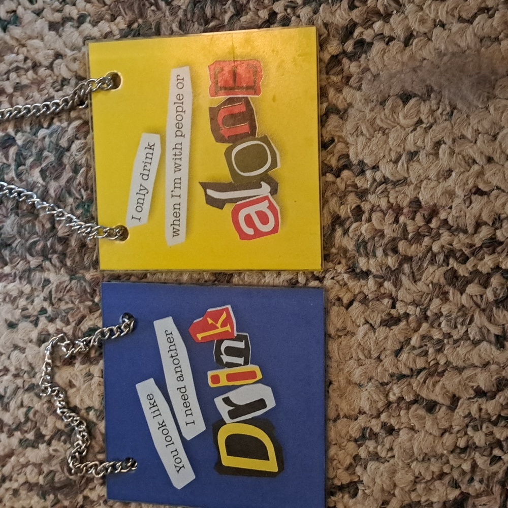 Bottle charm for wine, liquor or soda. Great tag or label to add for gift giving